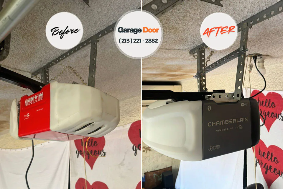 Before and after: garage door repair Scottville, MI